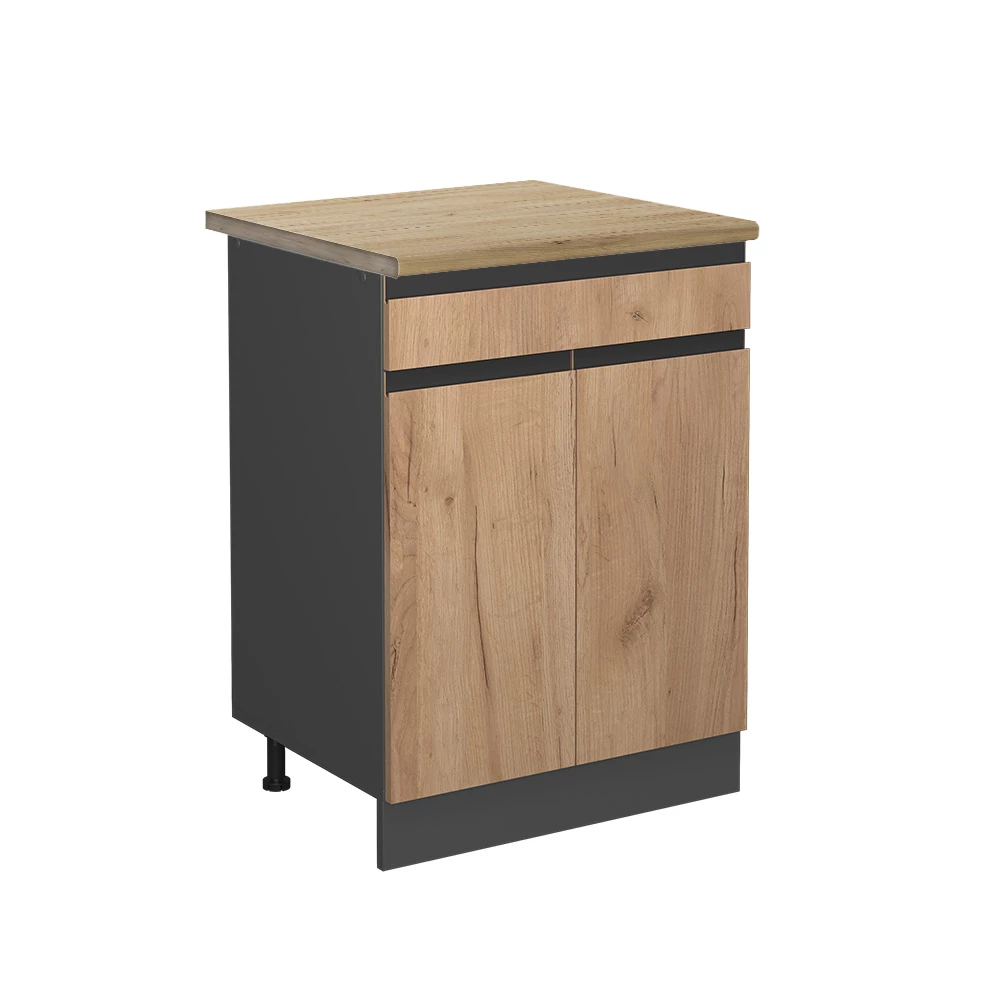 Keukenonderkast R-Line Krachtige eik goud 60 cm  J-Shape, WB Eik Vicco