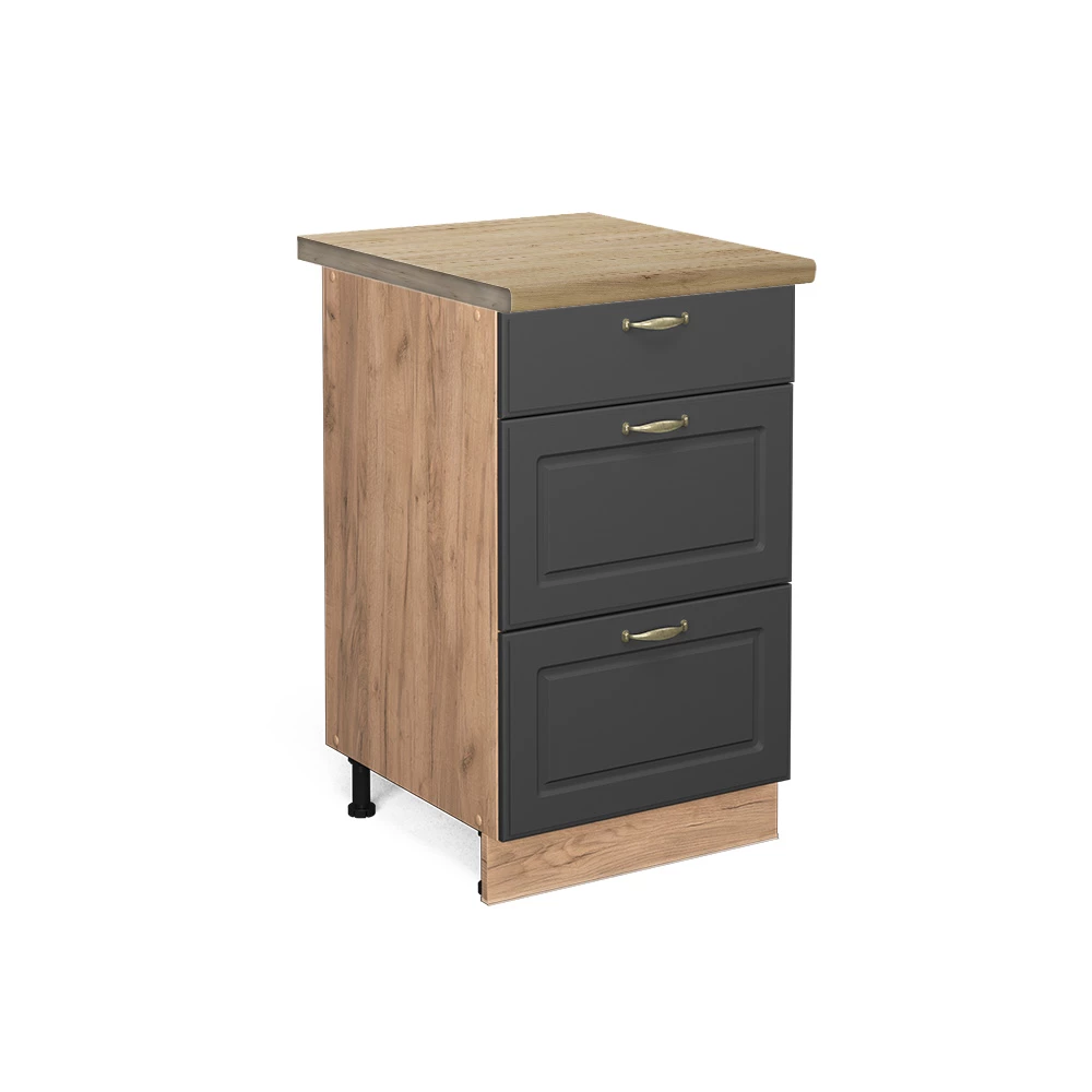 Keukenonderkast Fame-Line Antraciet-goud 50 cm , WB Eik Vicco