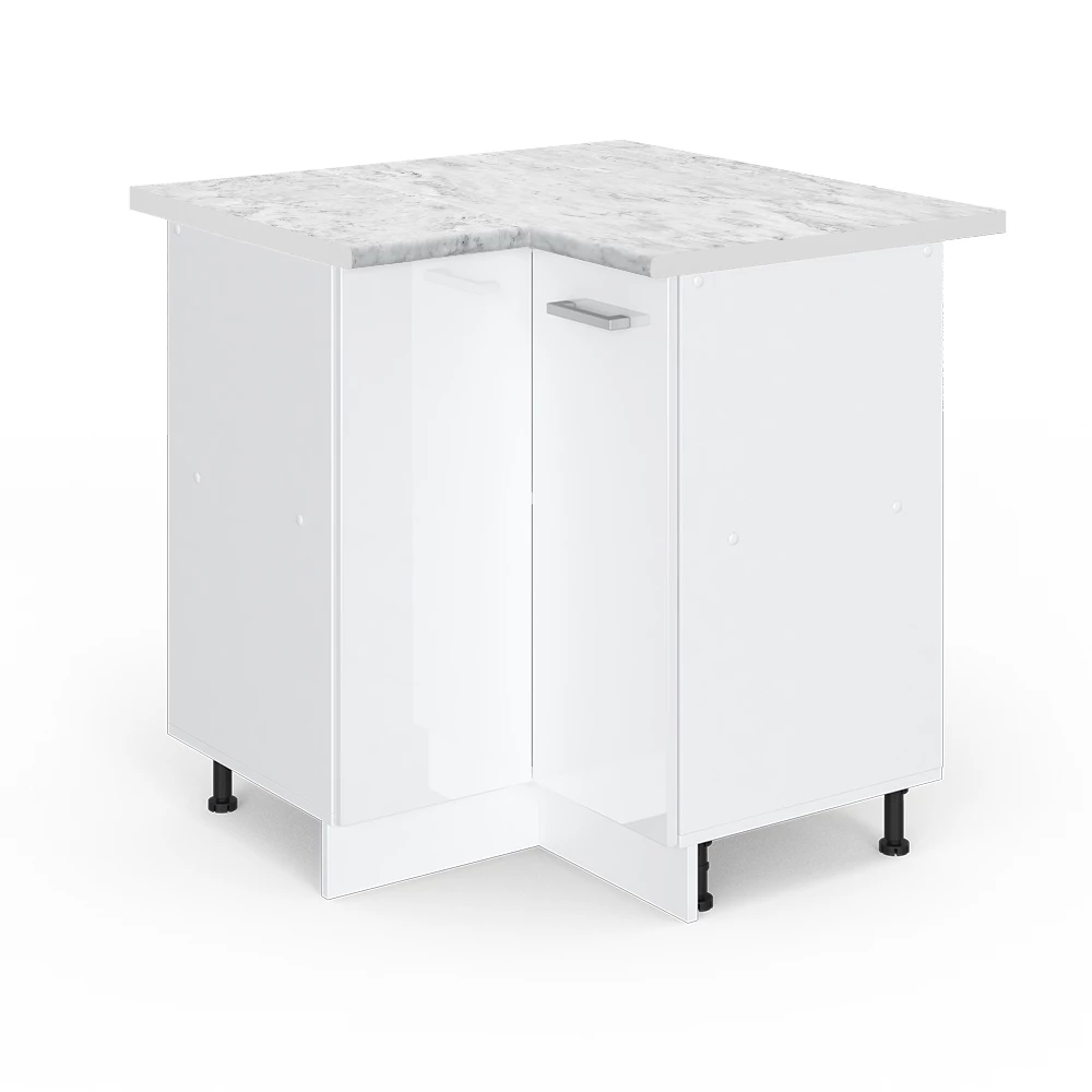 Hoekkast R-Line Wit Hoogglans 75.6 cm , WB Marmer Vicco