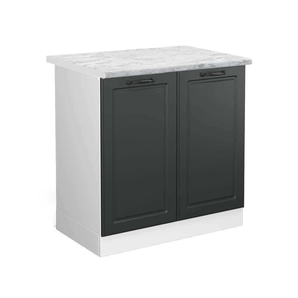 Wastafelkast R-Line Antraciet landhuis 80 cm , WB Marmer Vicco