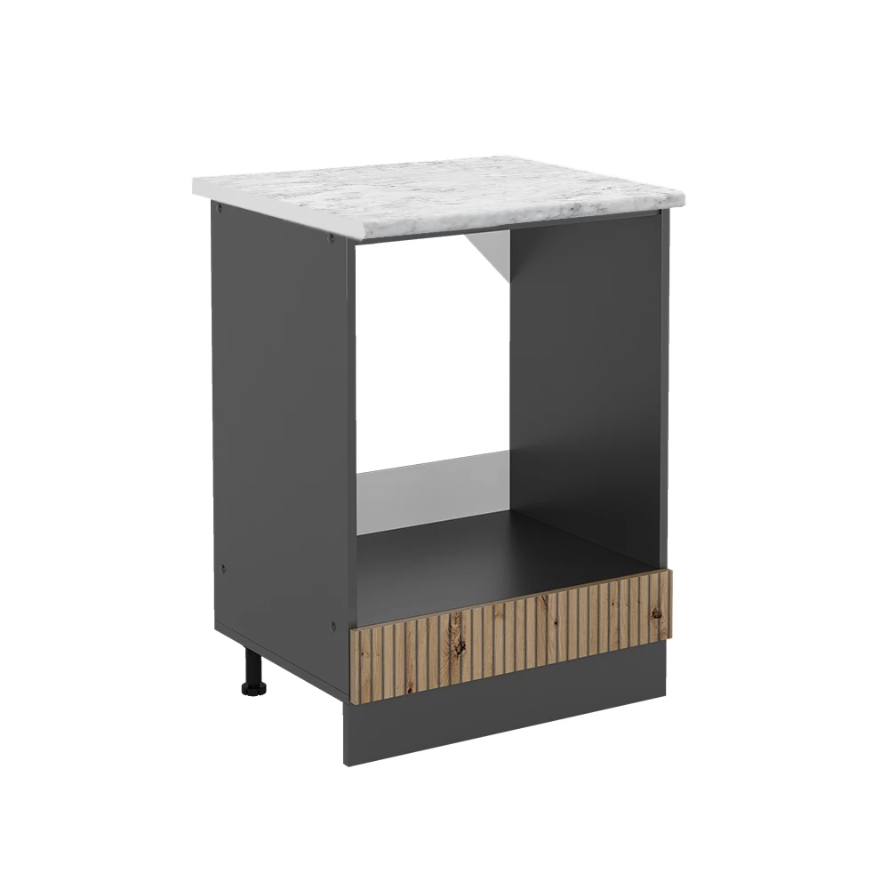 Ovenombouwkast R-Line Artisanaal eiken 60 cm , WB Marmer Vicco