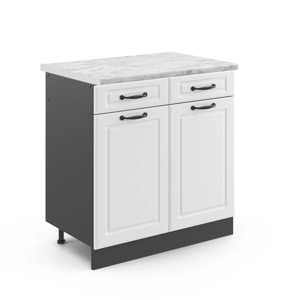 Keukenonderkast R-Line Wit Landhuis 80 cm , WB Marmer Vicco