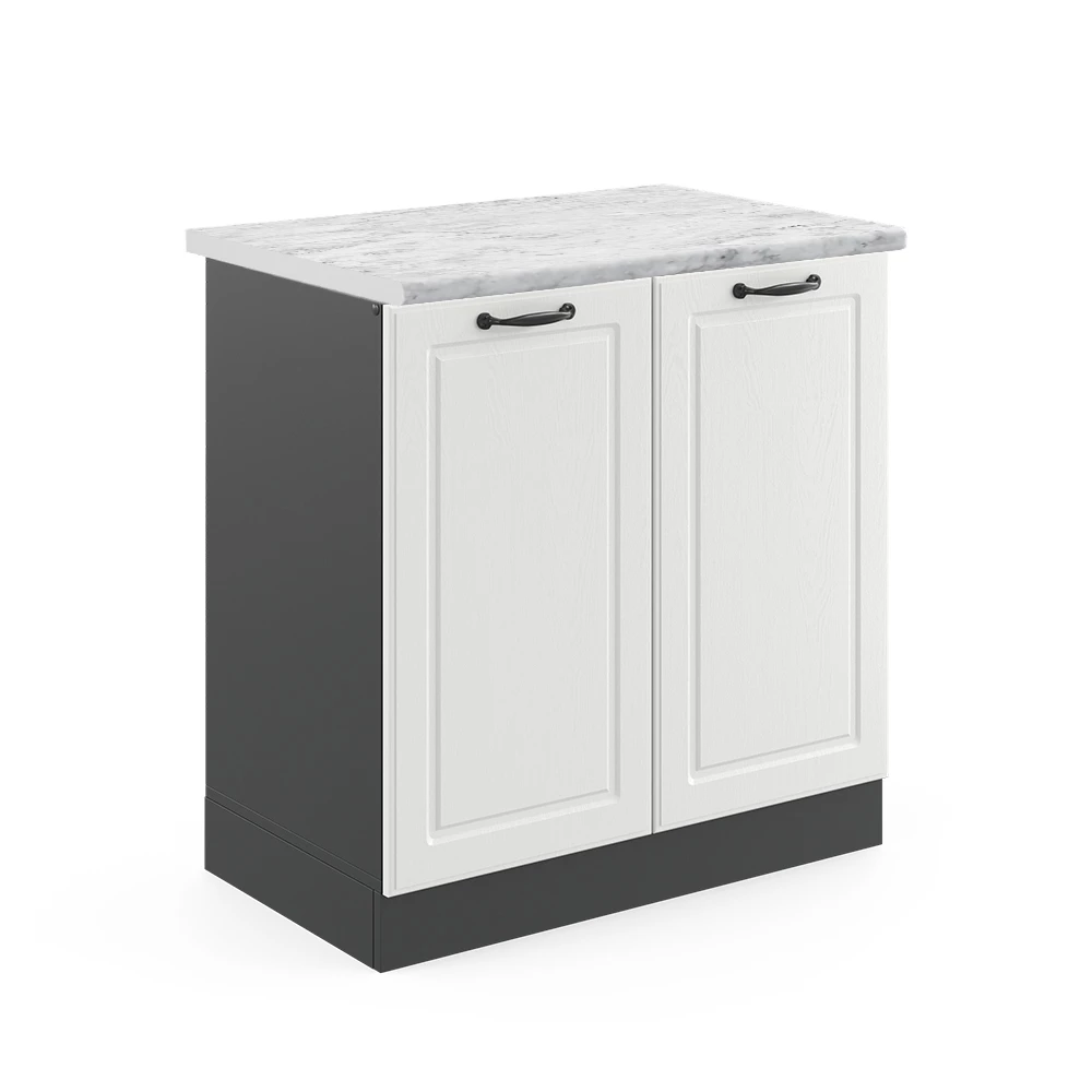 Wastafelkast R-Line Wit Landhuis 80 cm , WB Marmer Vicco