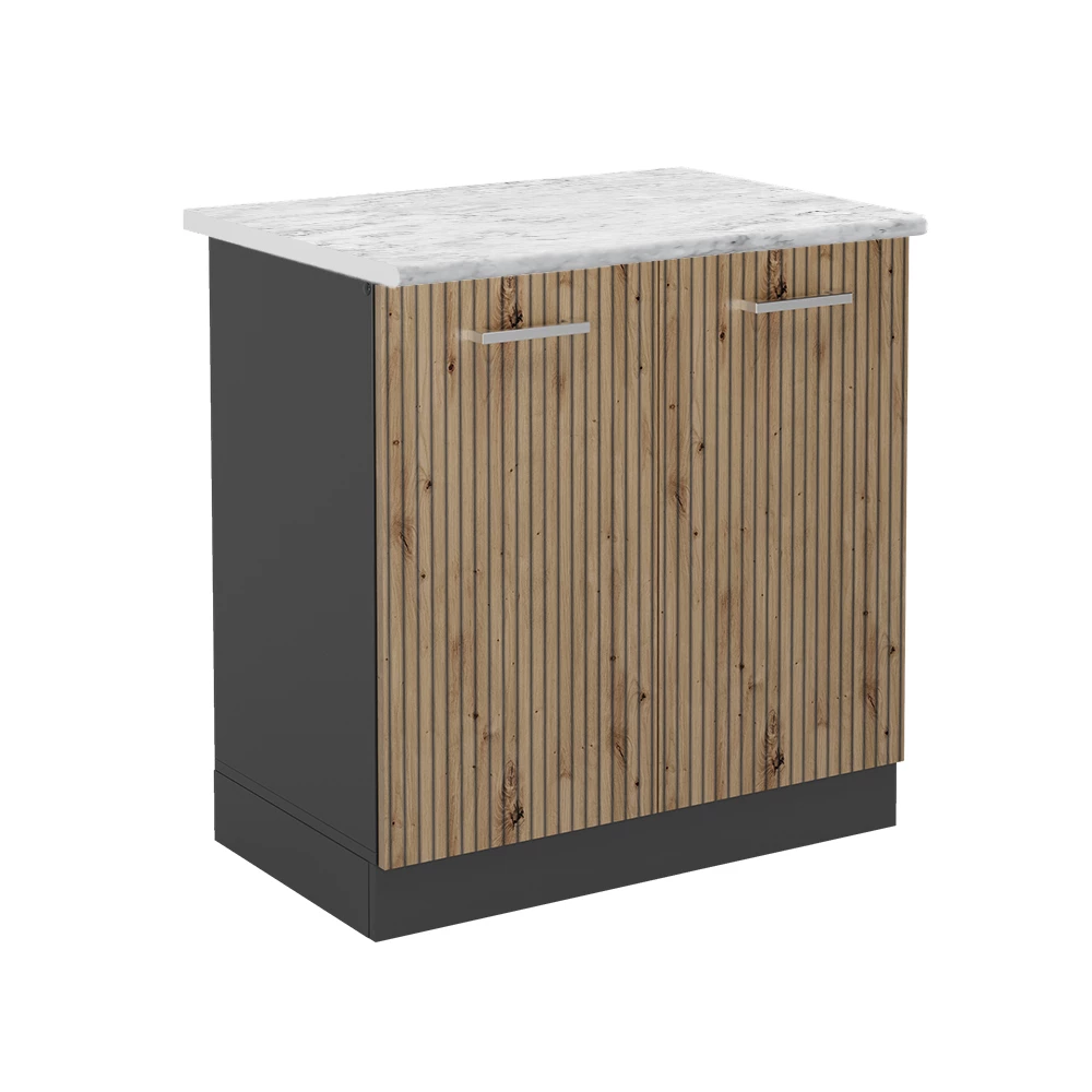 Wastafelkast R-Line Artisanaal eiken 80 cm , WB Marmer Vicco
