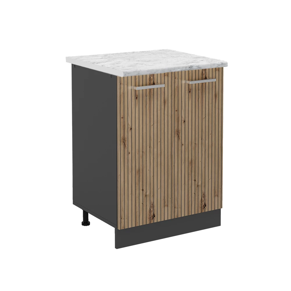 Keukenonderkast R-Line Artisanaal eiken 60 cm , WB Marmer Vicco