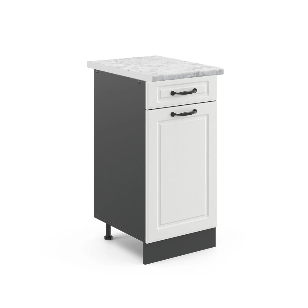 Keukenonderkast R-Line Wit Landhuis 40 cm , WB Marmer Vicco