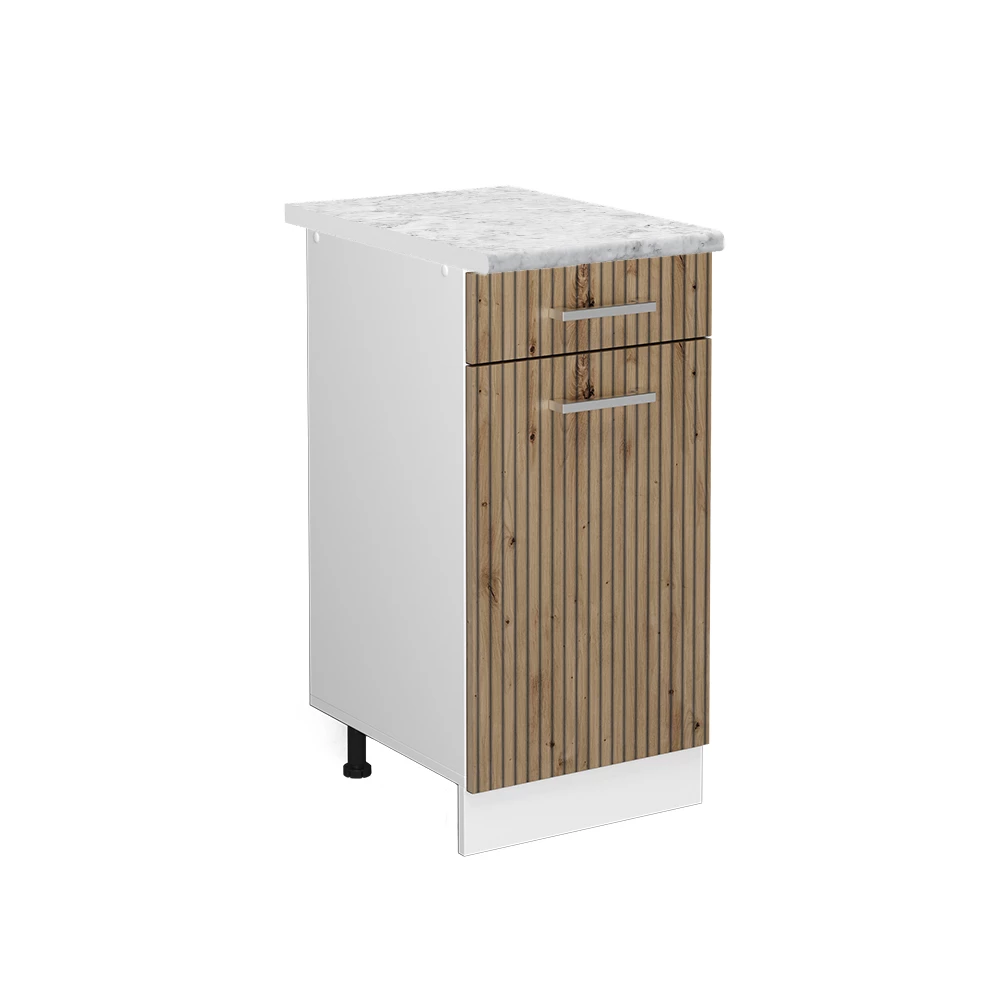 Keukenonderkast R-Line Artisanaal eiken 40 cm , WB Marmer Vicco