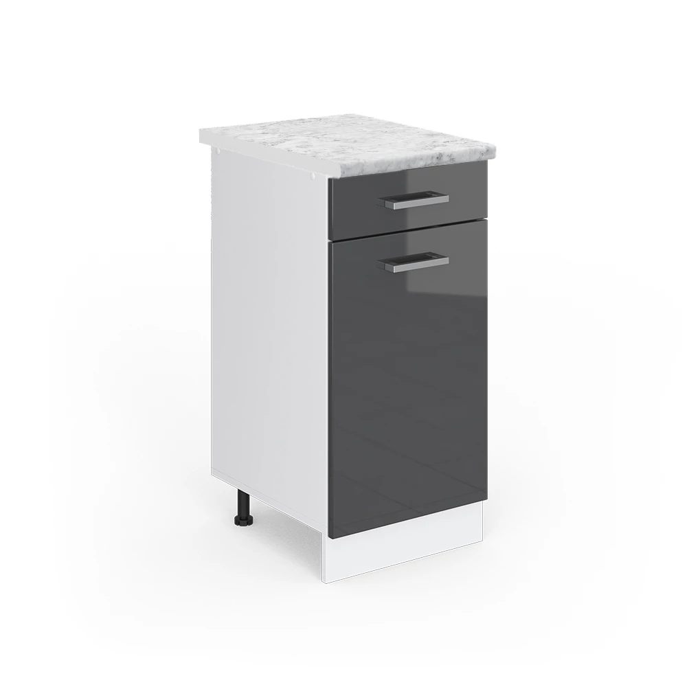 Keukenonderkast R-Line Antraciet Hoogglans 40 cm , WB Marmer Vicco