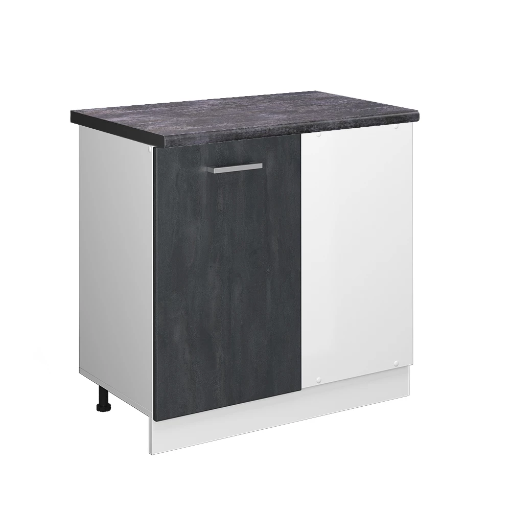 Hoekkast R-Line Zwart beton 86 cm WB Antraciet Vicco