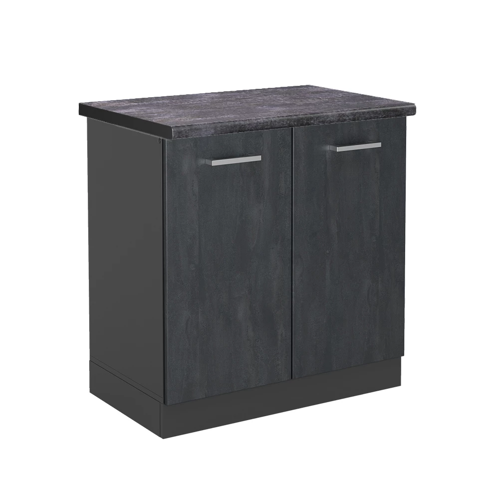 Wastafelkast R-Line Zwart beton 80 cm WB Antraciet Vicco