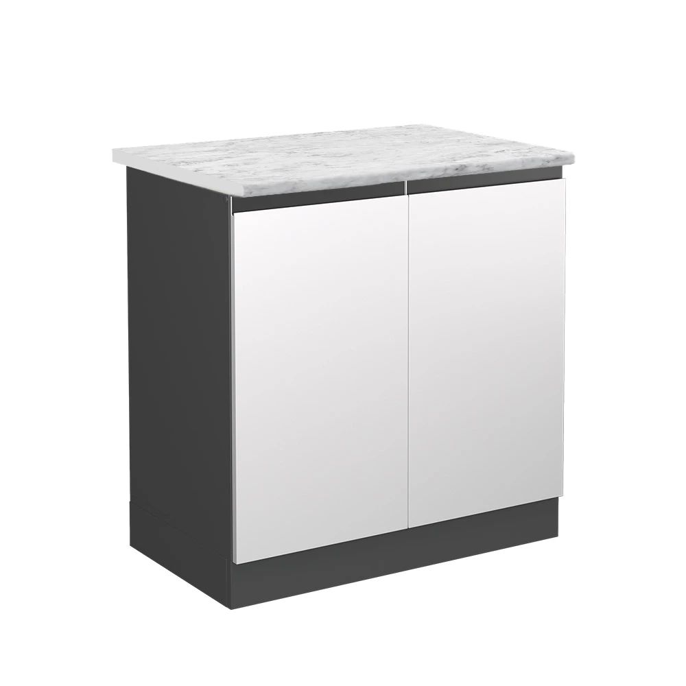 Wastafelkast R-Line Wit 80 cm  J-Shape WB Marmer Vicco