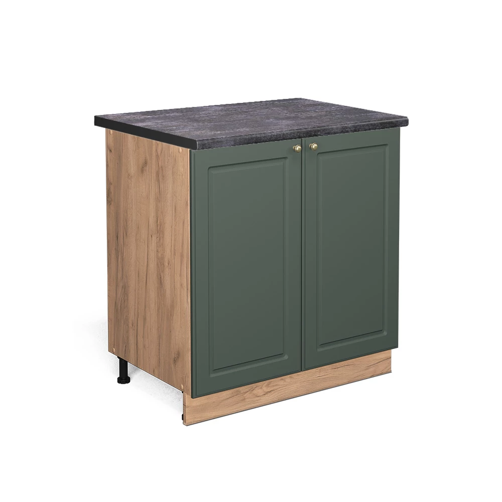 Keukenonderkast Fame-Line Groen-Goud Landhuis 80 cm met legplank, WB Antraciet Vicco