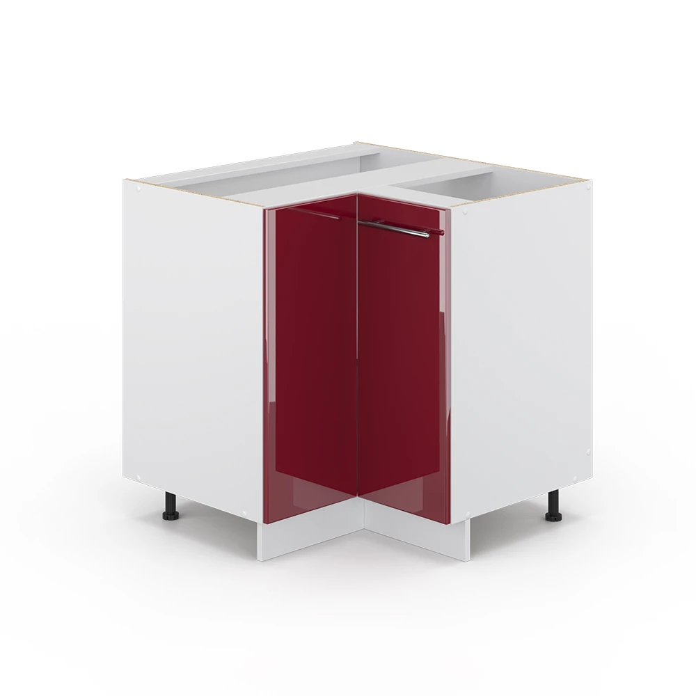 Hoekkast Fame-Line Bordeauxrode hoogglans 80.5 cm zonder werkblad Vicco