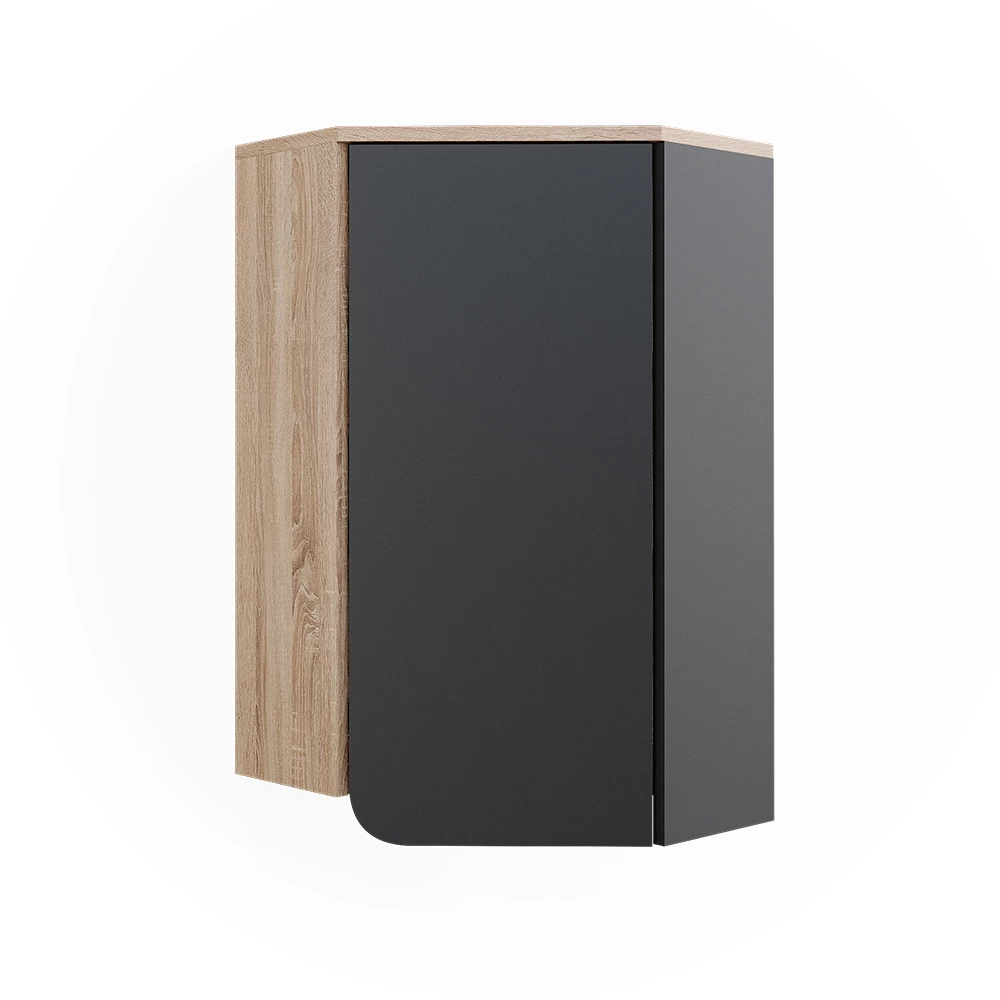 Hoekkast Karen Sonoma/antraciet 42.4 x 75 cm met deur en open vakken Vicco