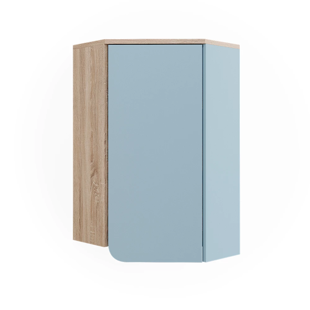 Badkamermeubel Karen Sonoma/blauw 42.4 x 75 cm met deur en open vakken Vicco