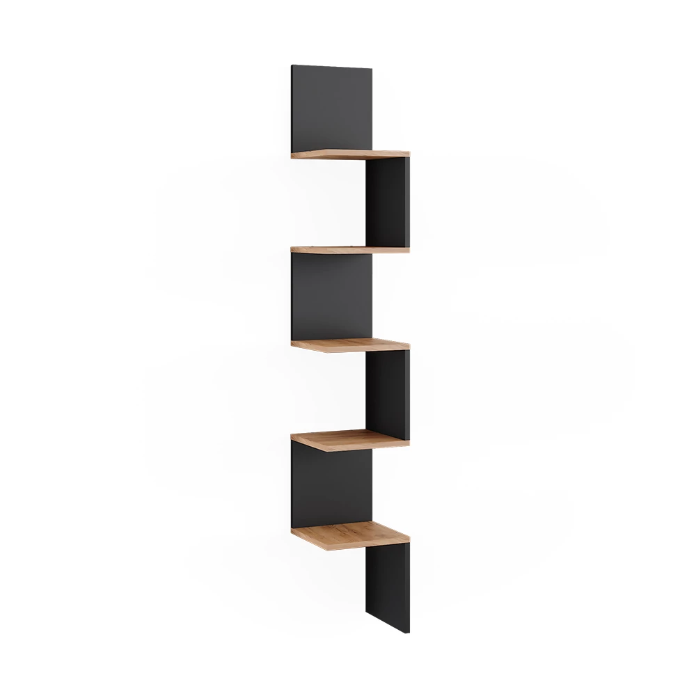 Hoekplank Paolo Antraciet 28 x 175.4 cm met 5 compartimenten Vicco
