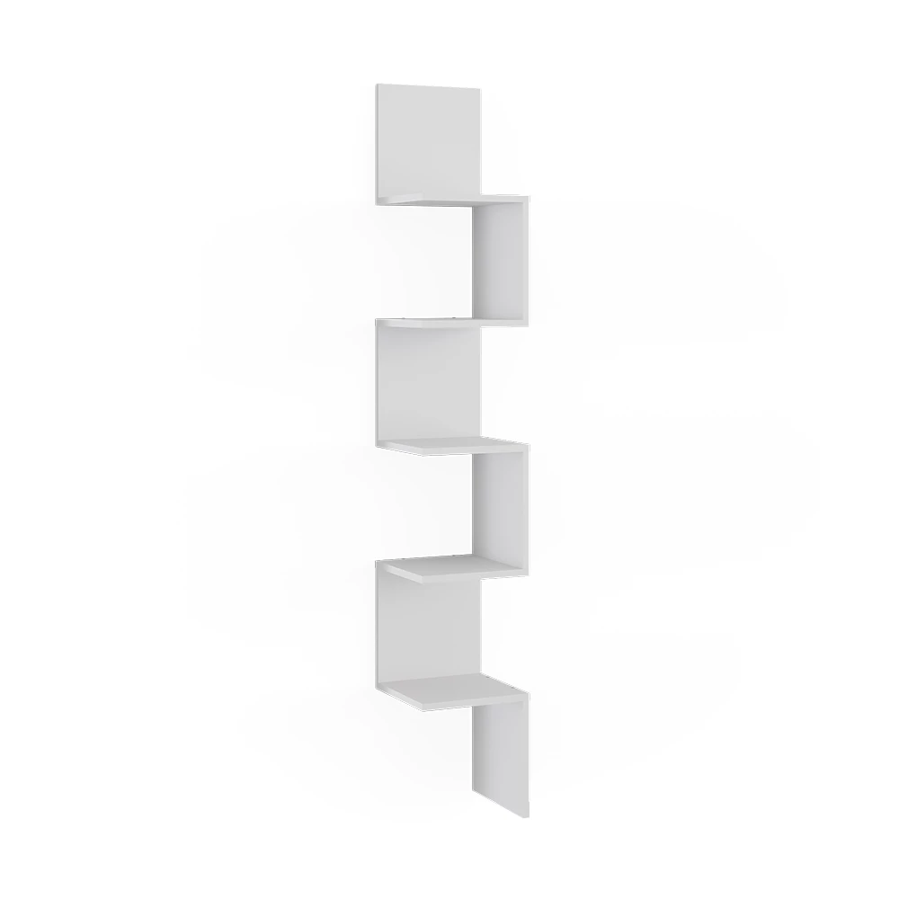 Hoekplank Paolo Wit 28 x 175.4 cm met 5 compartimenten Vicco