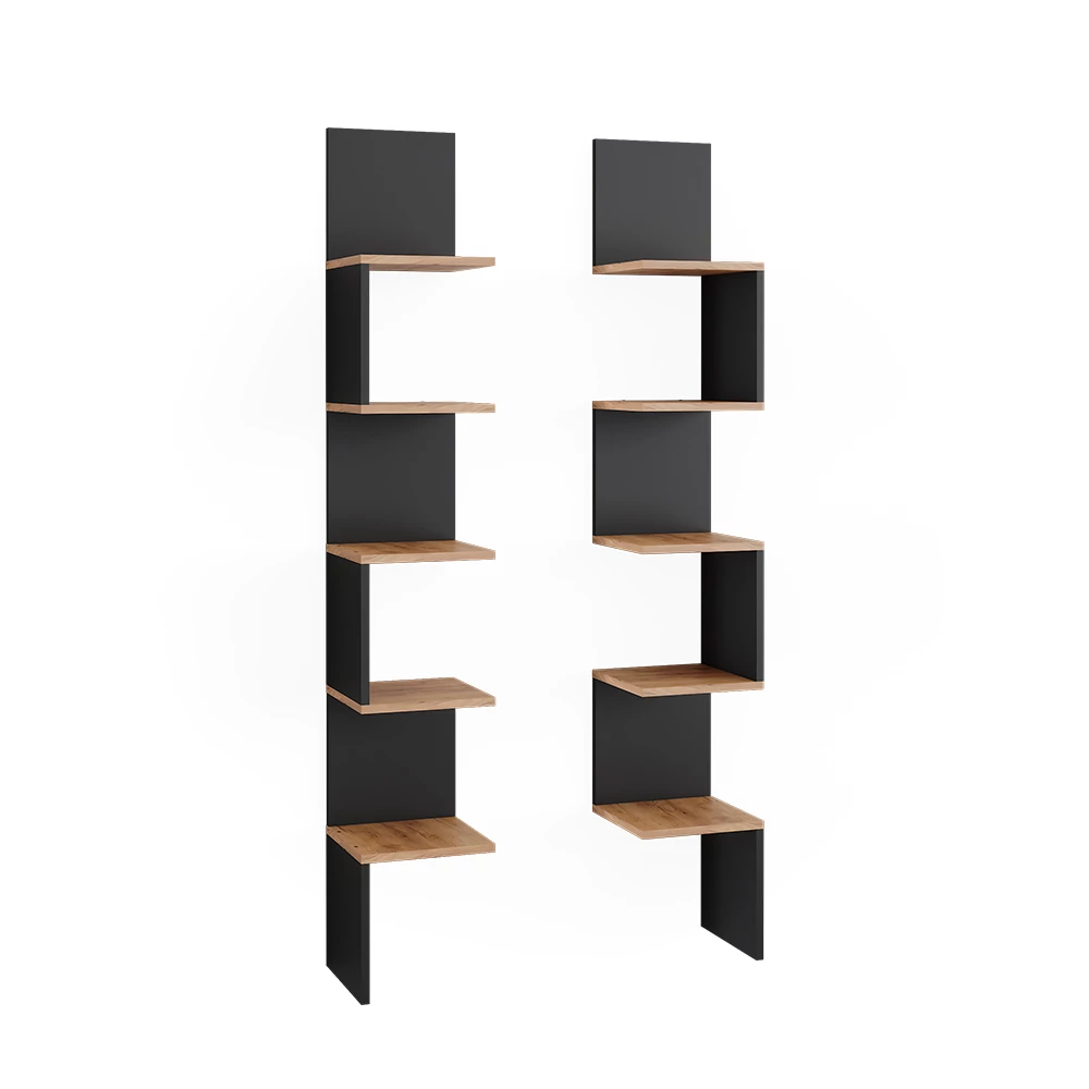 Hoekplank Paolo Antraciet 28 x 175.4 cm Set van 2 Vicco