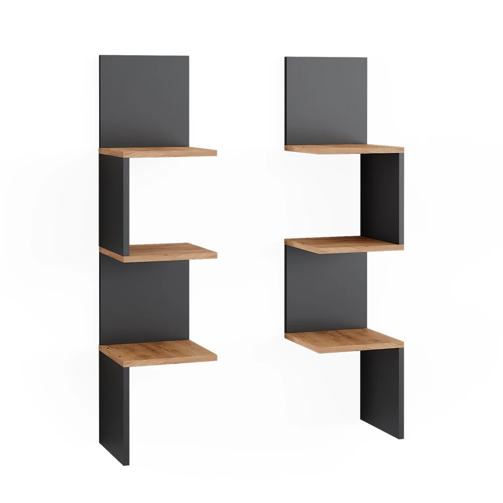 Hoekplank Paolo Antraciet 28 x 116.4 cm Set van 2 Vicco