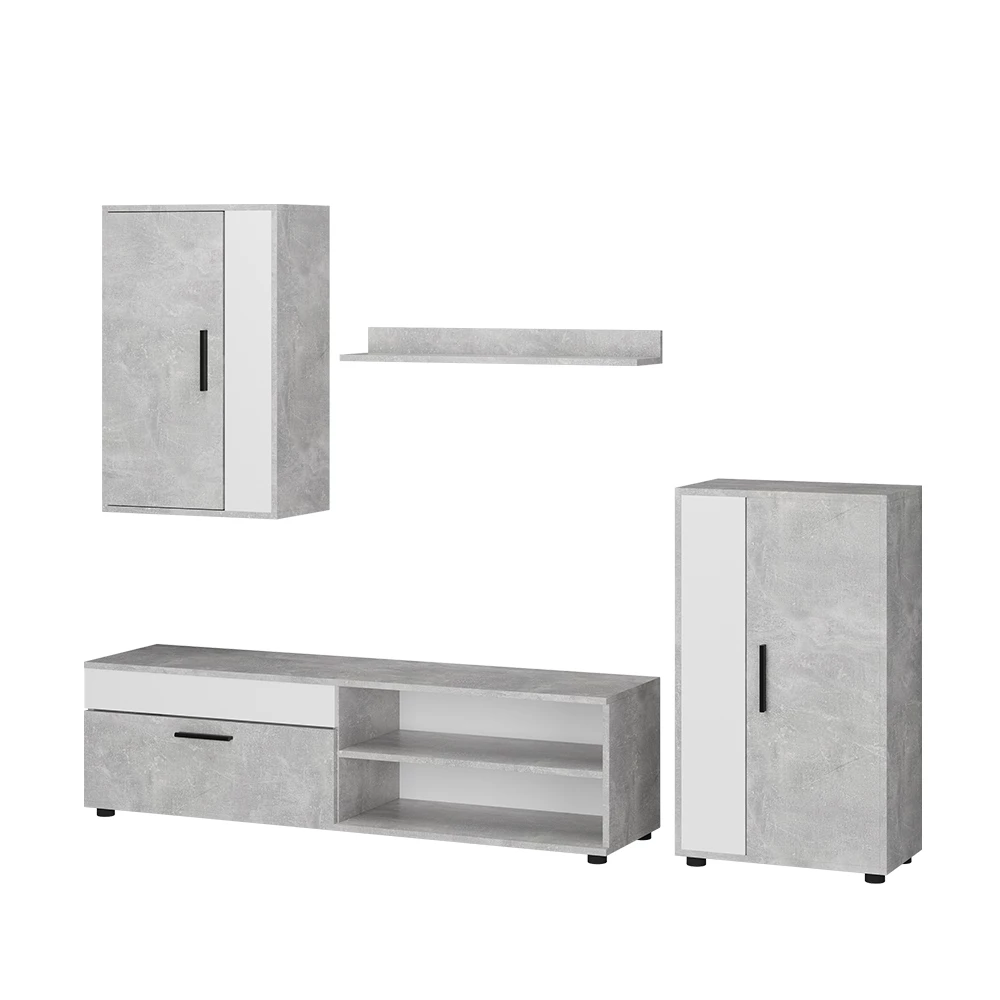 Wandmeubel Berno Beton set, 4 delen Vicco