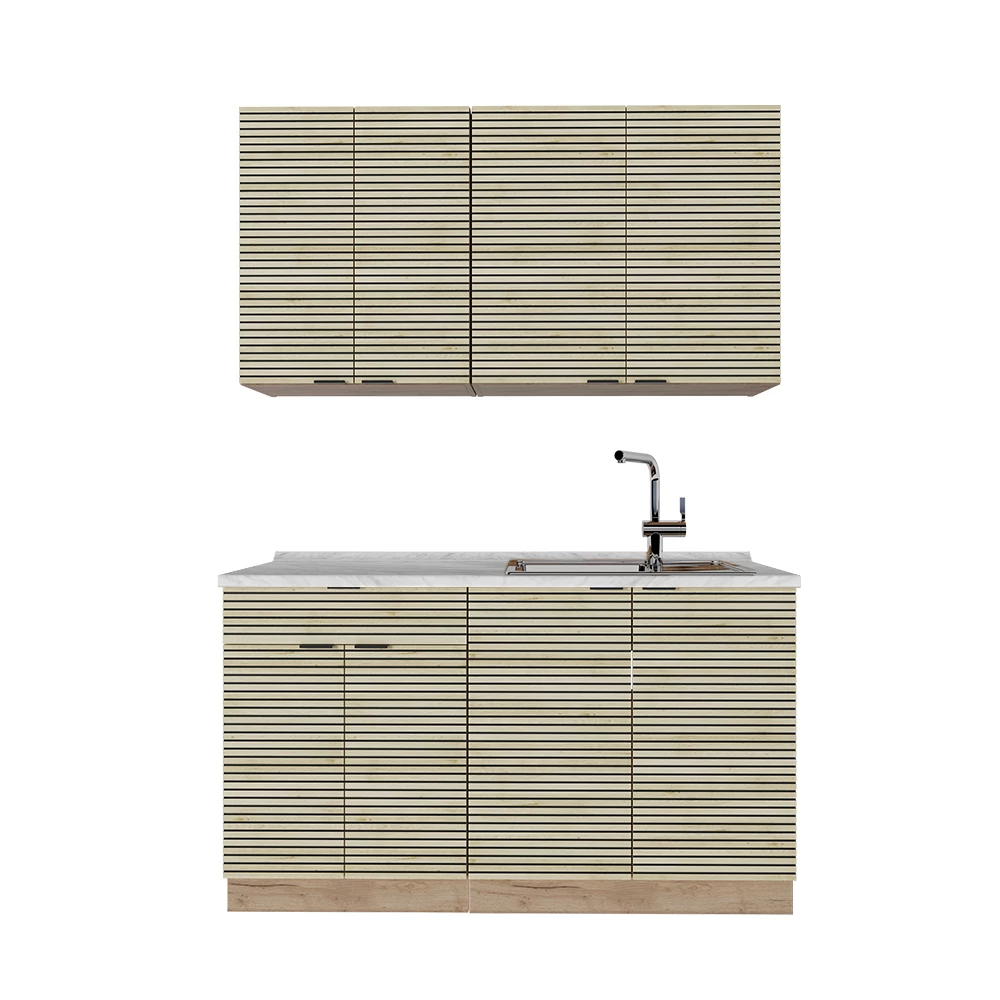 Eenpersoonskeuken Fame-Line Eiken paneel/Goudkraft eik 140 cm , WB Eik Vicco