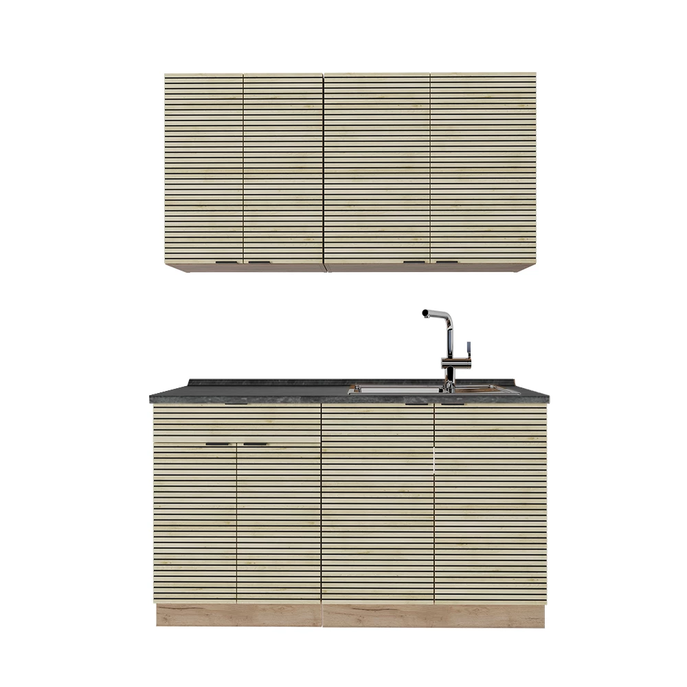 Eenpersoonskeuken Fame-Line Eiken paneel/Goudkraft eik 140 cm , WB Antraciet Vicco