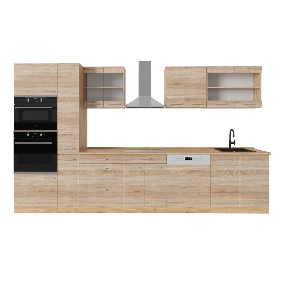 Complete keuken R-Line Sonoma/Goudkraft eik 350 cm , WB Eik Vicco