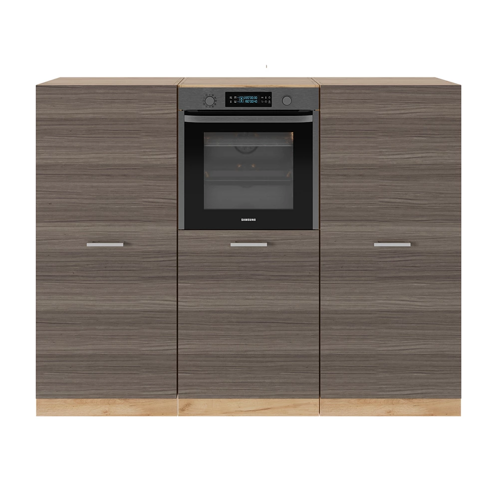 Keukenblok R-Line Edel grijs/gouden eik 180 cm zonder werkblad Vicco
