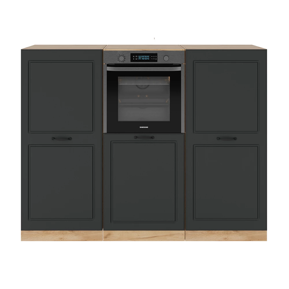 Keukenblok R-Line Antraciet landhuis/gouden eik 180 cm zonder werkblad Vicco