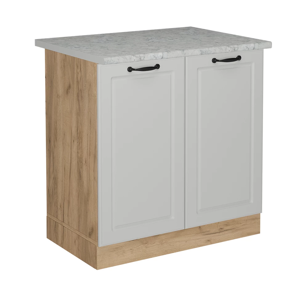 Wastafelkast R-Line Wit Landhuis 80 cm WB Marmer Vicco