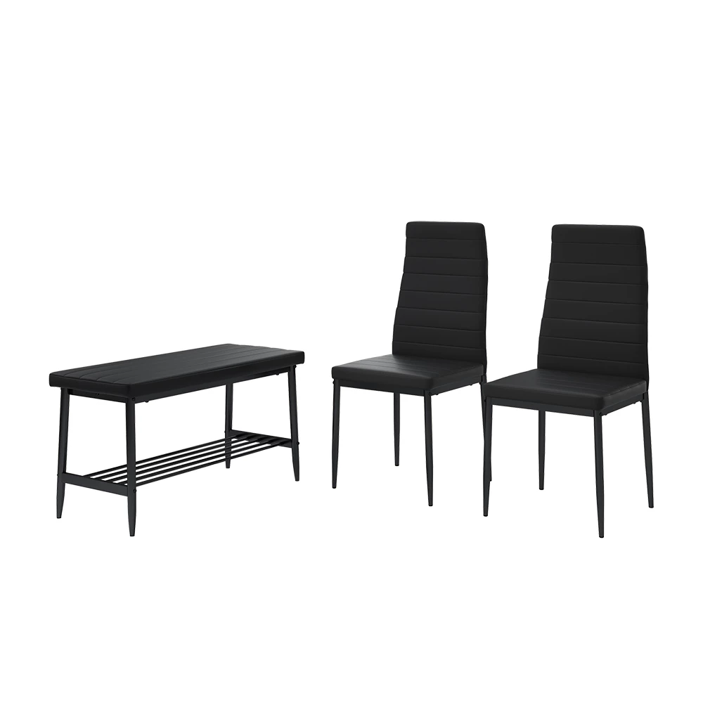 Bank en stoel Grand Zwart 85 x 46.5 cm 3-delige set Vicco