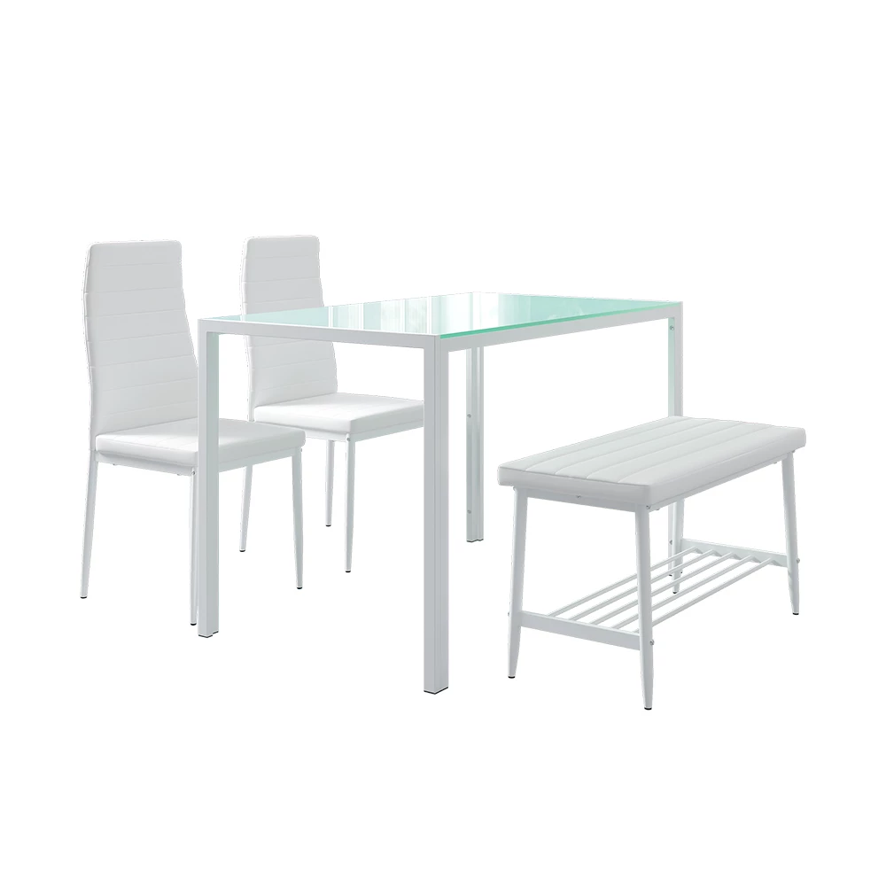 Eettafel set Grand Wit 120 x 70 cm 4 delen Vicco