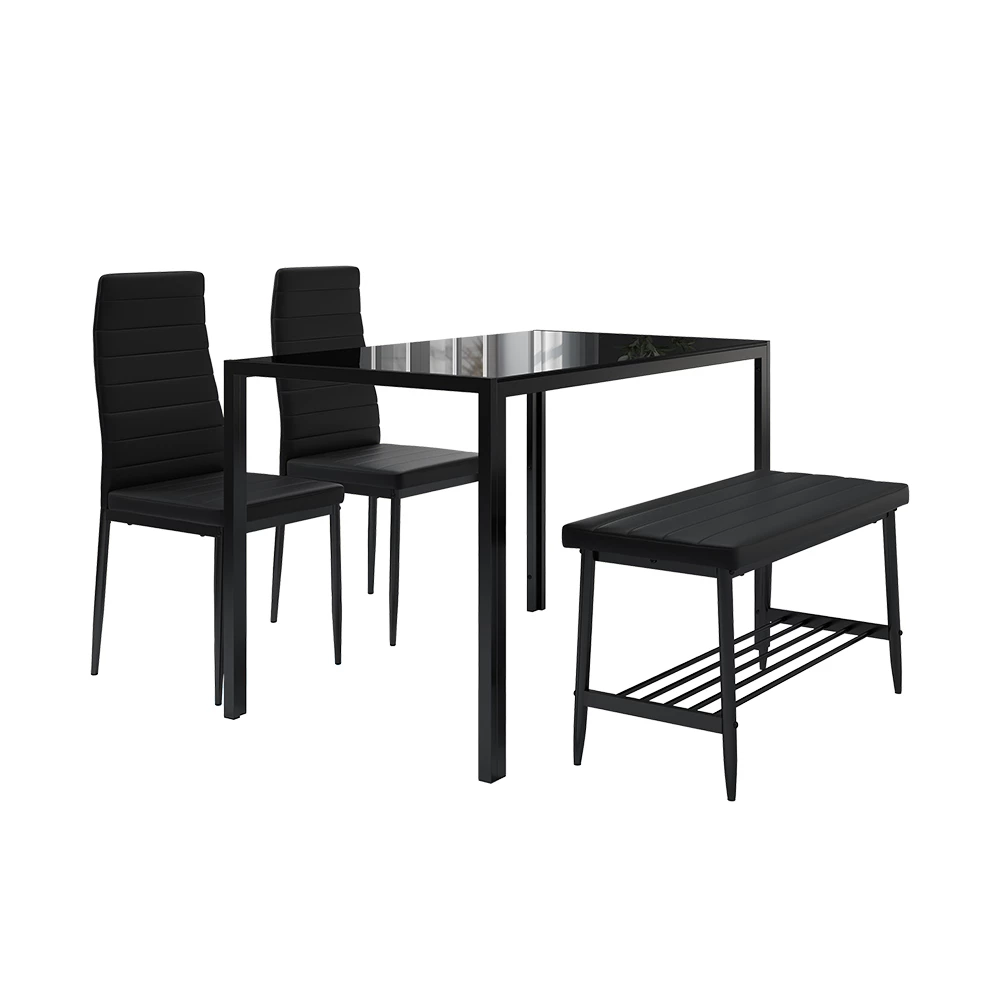 Eettafelset Grand Zwart 120 x 70 cm 4-delige set Vicco