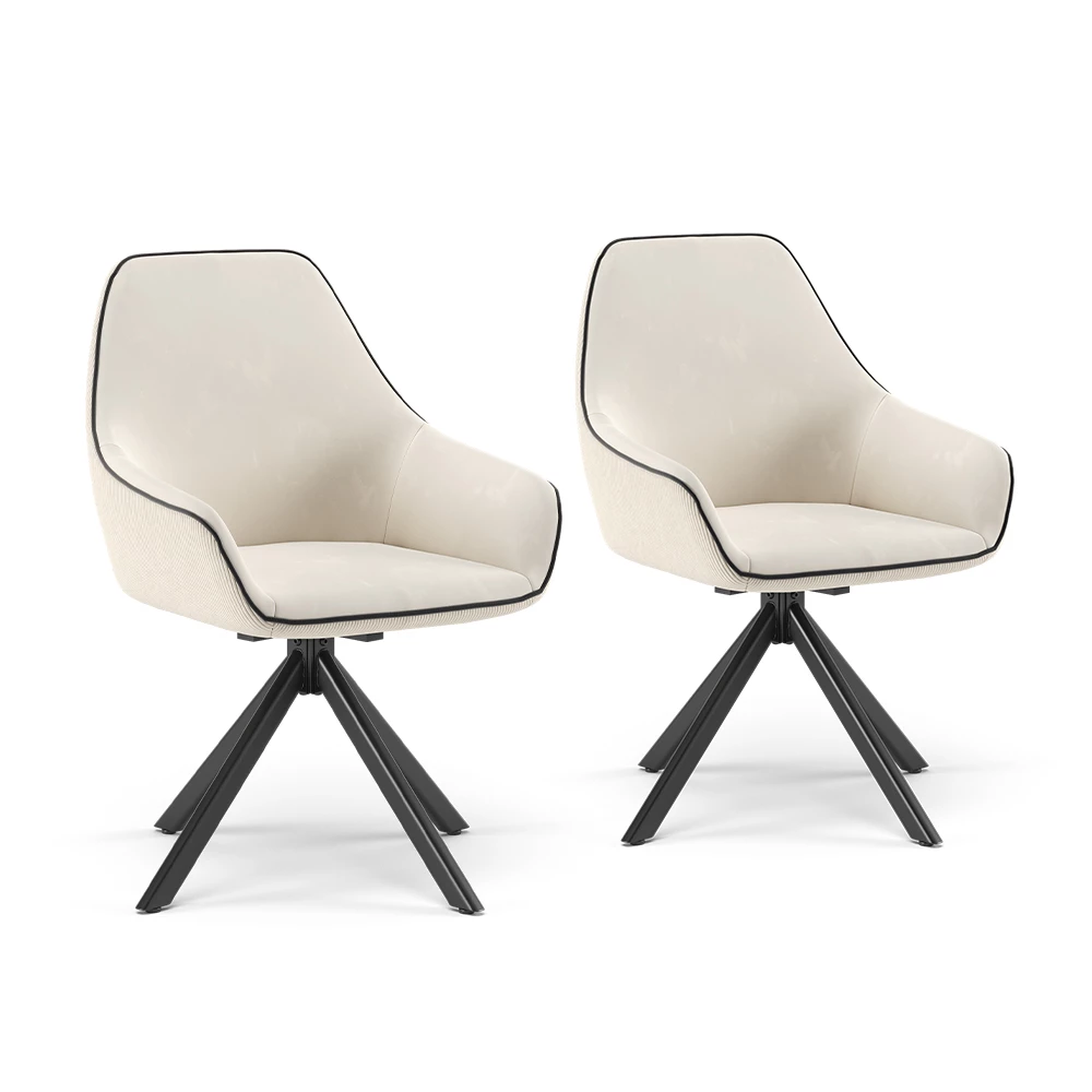 Eetkamerstoel Eleganza Beige Set van 2 Vicco