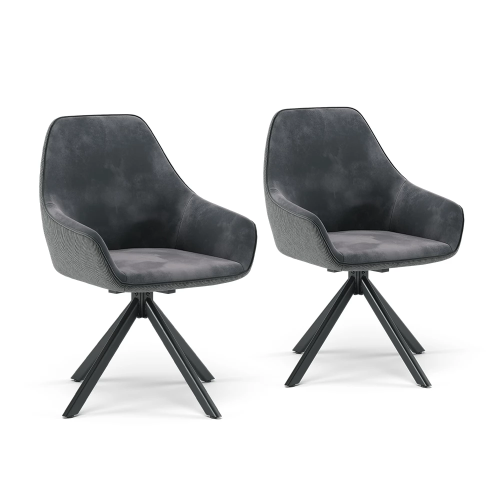 Eetkamerstoel Eleganza Antraciet Set van 2 Vicco
