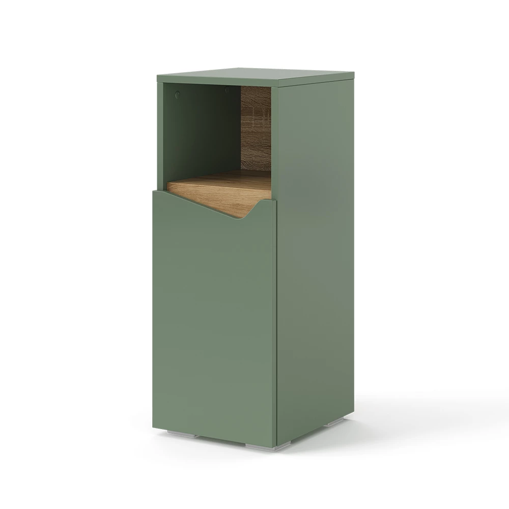 Midikast Marelle Groen/Kunstzinnig 30 x 74.5 cm met deur en open vak Vicco