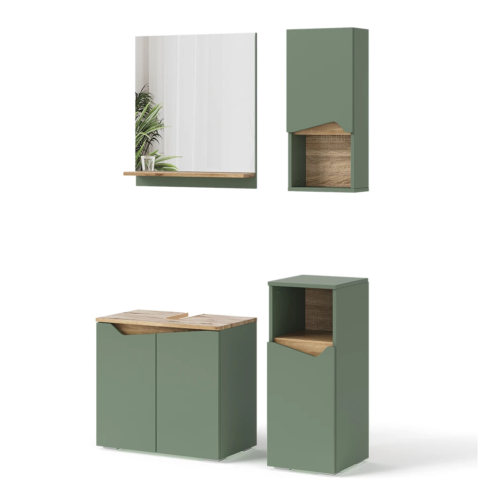 Badkamermeubelset Marelle Groen/Kunstzinnig 4 Teile Vicco
