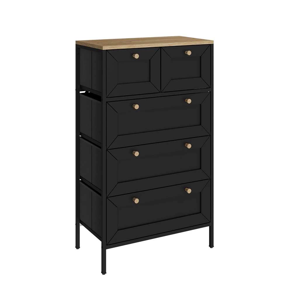 Ladekast Belaro Zwart 56 x 95 cm met 5 laden Vicco