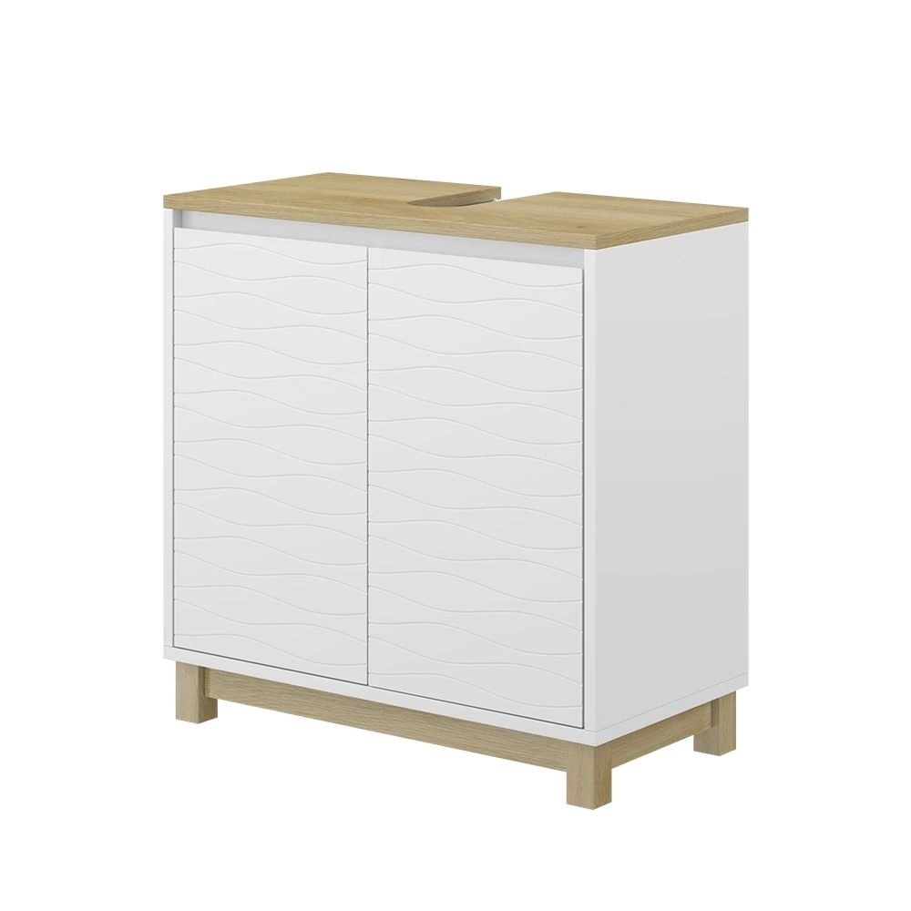 Wastafelonderkast Livia Wit 60 x 60 cm met 2 deuren Vicco