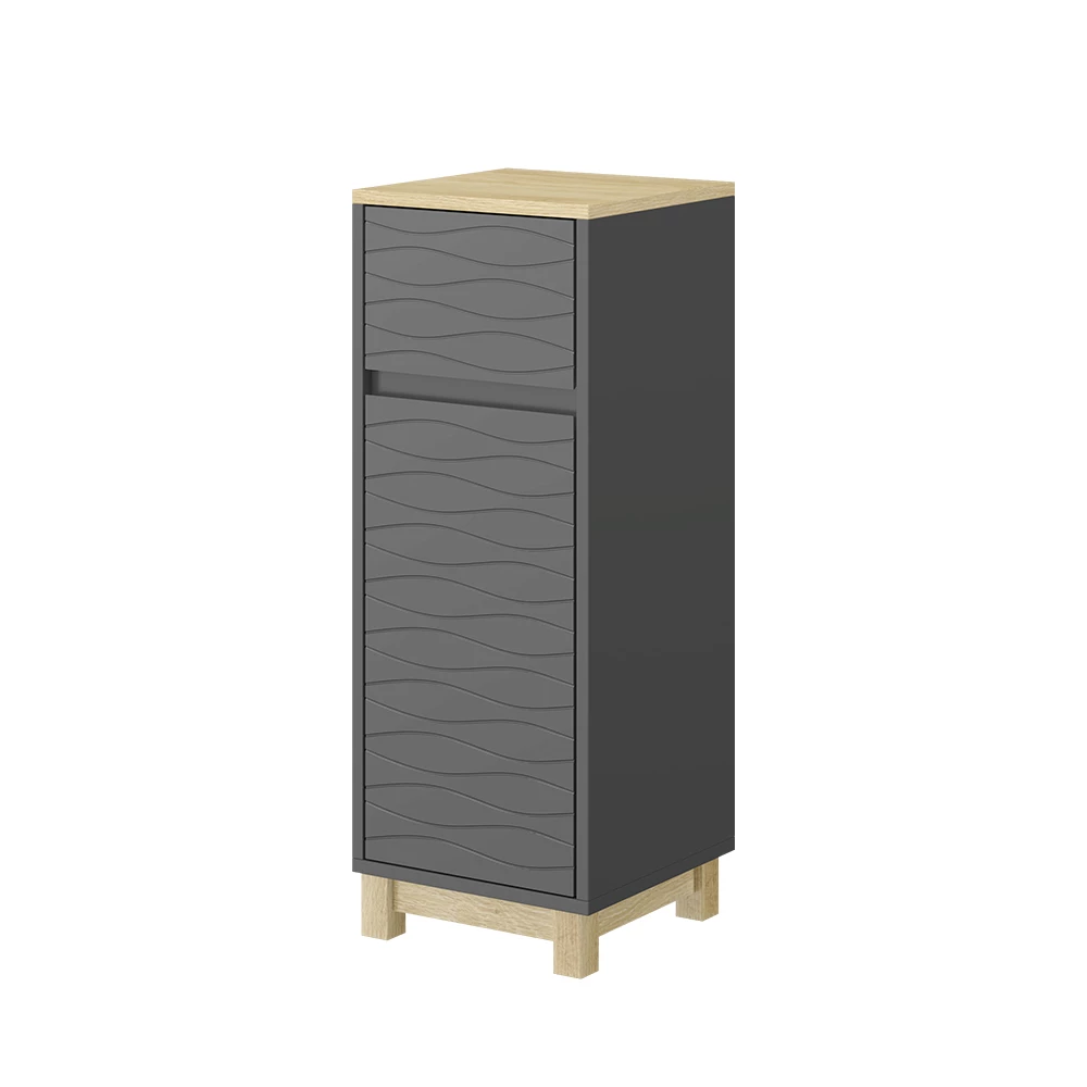 Midikast Livia Antraciet 30 x 80 cm met lade Vicco