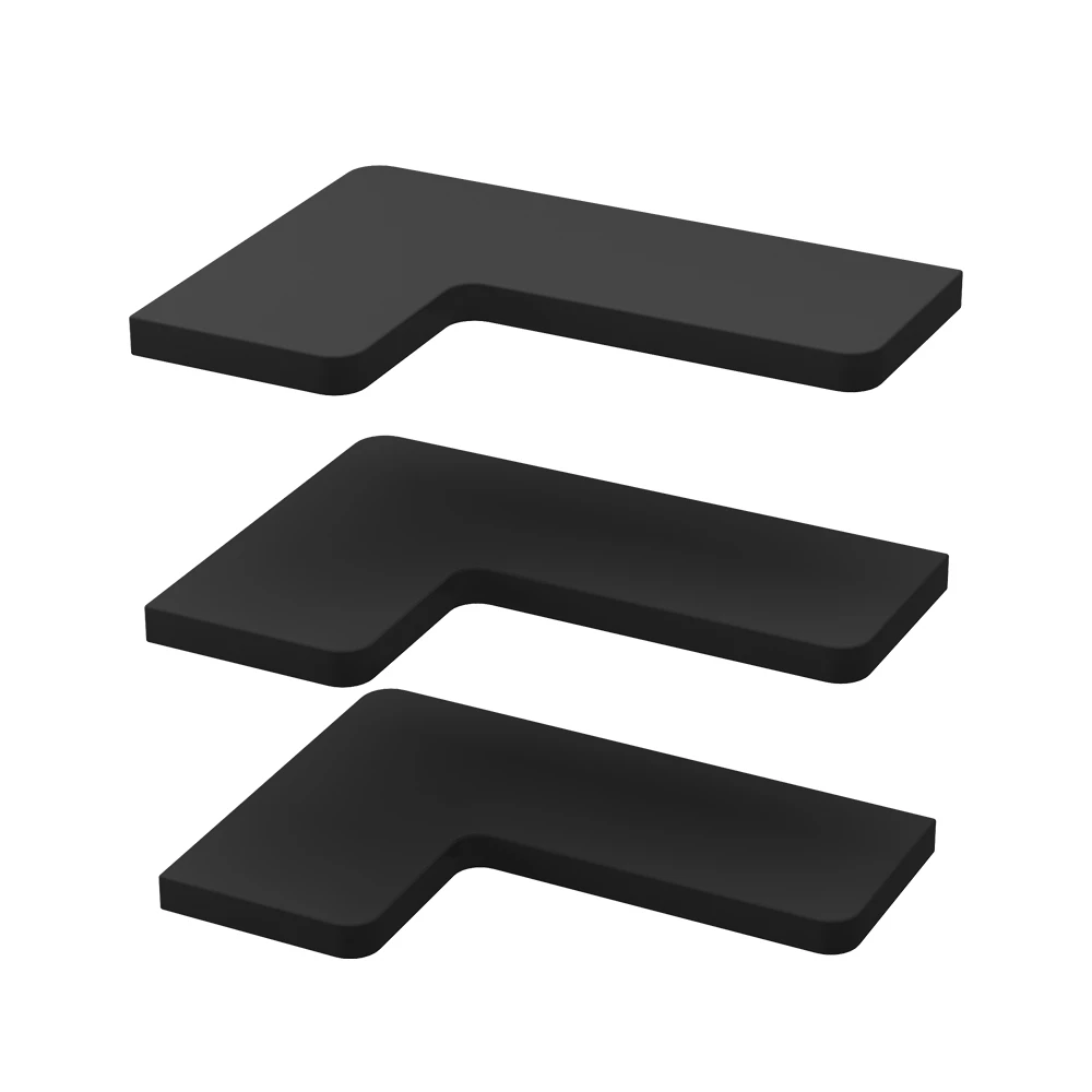Hoekplank Curva Zwart 40.5 x 2.5 cm Set van 3 Vicco