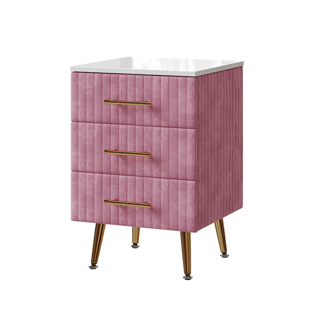 Nachtkastje Velia Roze 41 x 62 cm met 3 lades Vicco