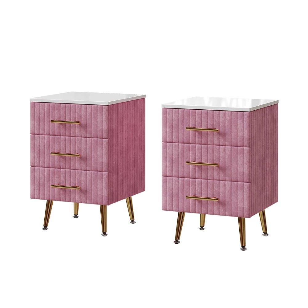 Nachtkastje Velia Roze Set van 2 Vicco
