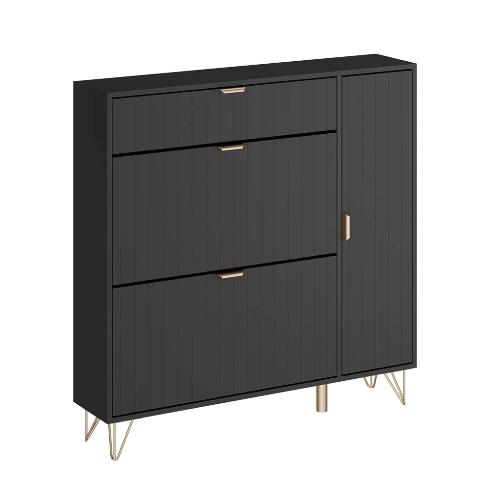 Schoenenkast Helge Zwart 108 x 107.5 cm Vicco