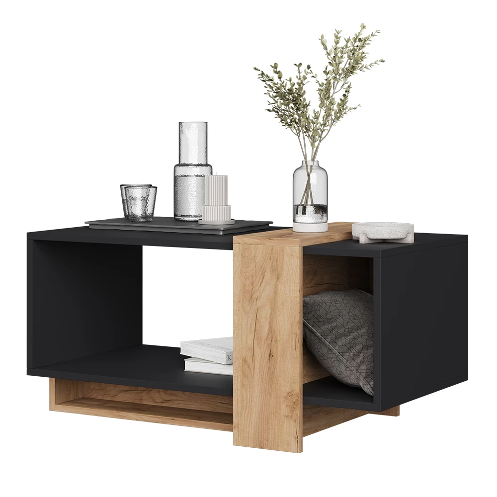 Salontafel Aven Antraciet/gouden eik 91.8 x 49 cm Vicco