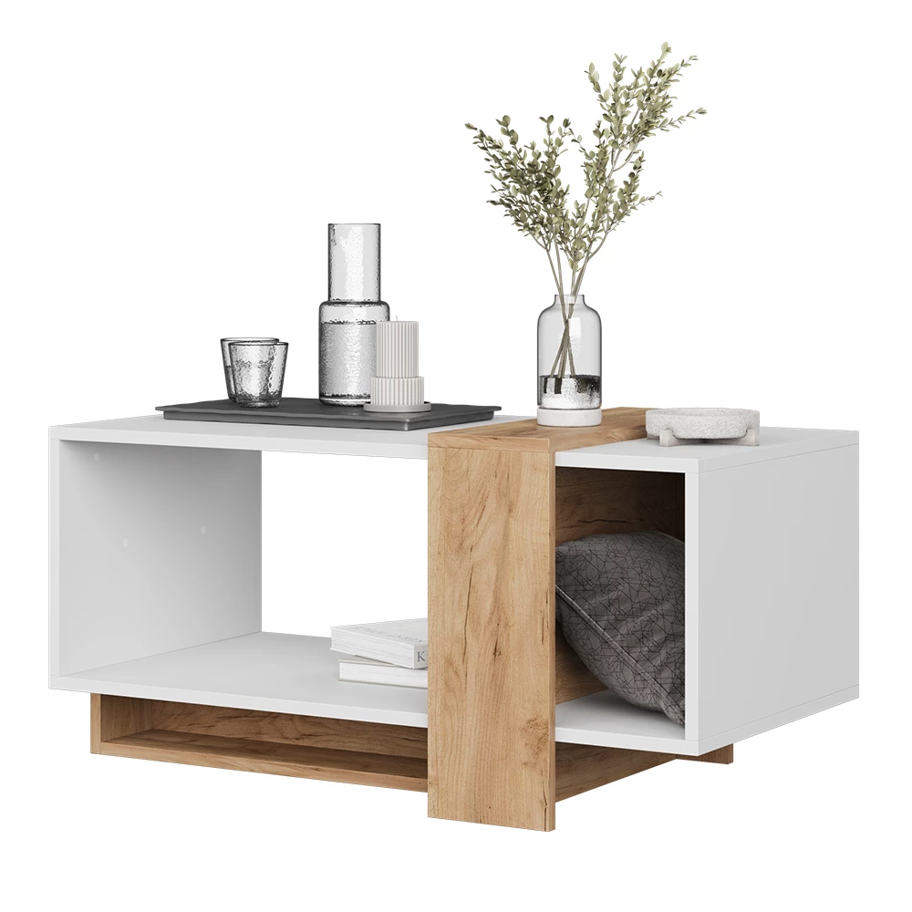 Salontafel Aven Eik wit/goud 91.8 x 49 cm Vicco