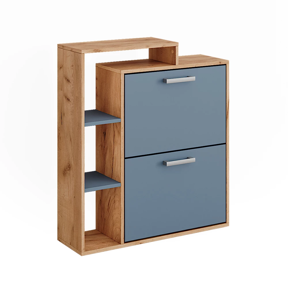 Schoenenkast Orlando Goldkraft eik/blauw 80 x 90 cm Vicco