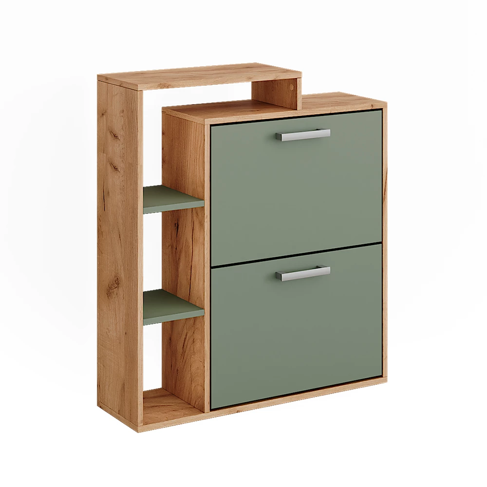 Schoenenkast Orlando Goldkraft eik/groen 80 x 90 cm Vicco