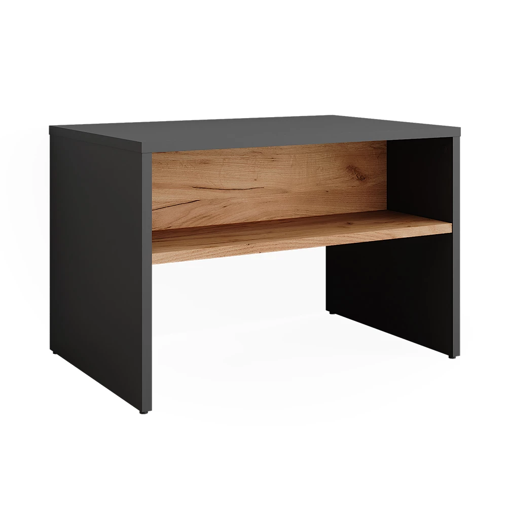 Schoenenbank Orlando Antraciet/gouden eik 60 x 60 cm Vicco