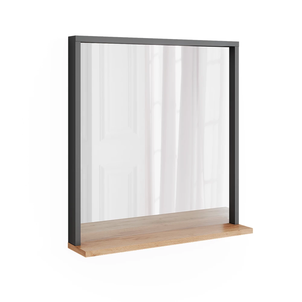Wandspiegel Orlando Antraciet/gouden eik 57 x 60 cm met spiegel Vicco